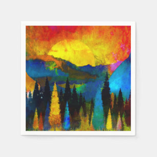 Mountain sunset  napkins