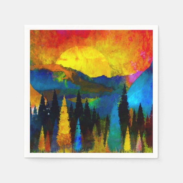 Mountain sunset  napkins (Front)