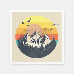 Mountain sunset napkins