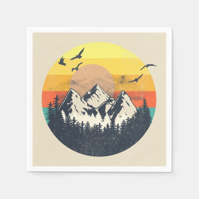 Mountain sunset napkins (Front)