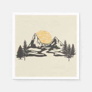 Mountain sunset napkins