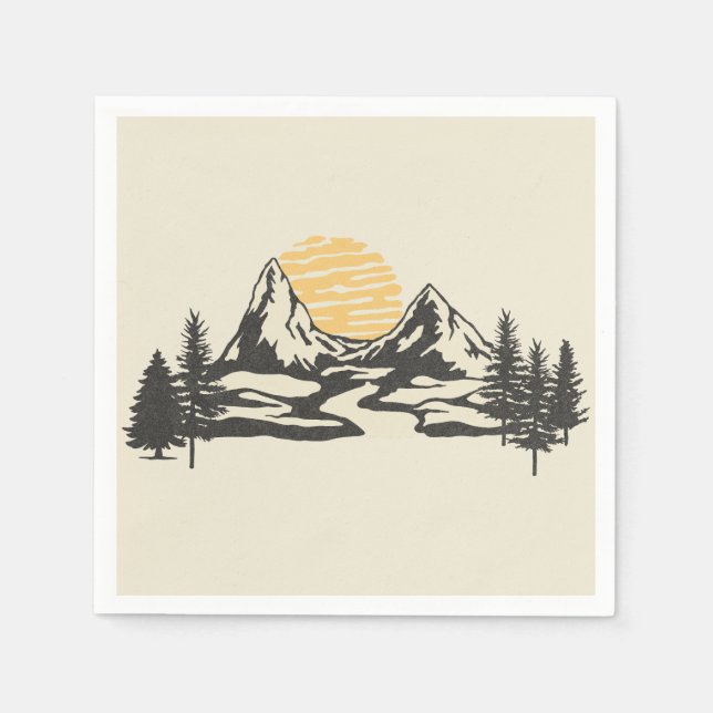 Mountain sunset napkins (Front)