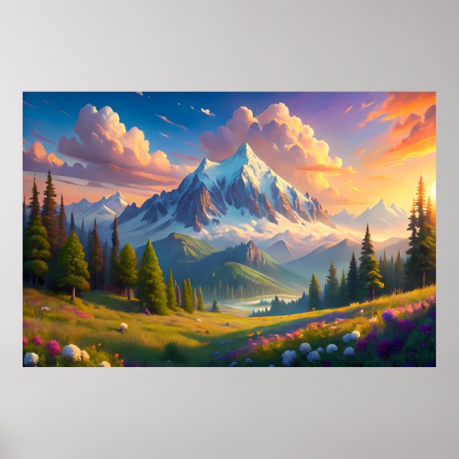 Mountain Sunset | Nature Decor (Front)