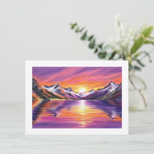 Mountain Sunset Note Card (Standing Front)