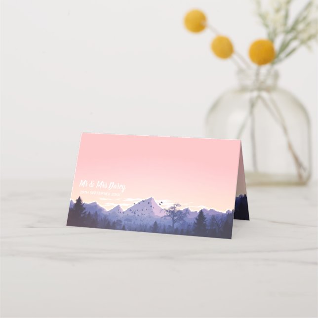 Mountain Sunset Place Card (Front)