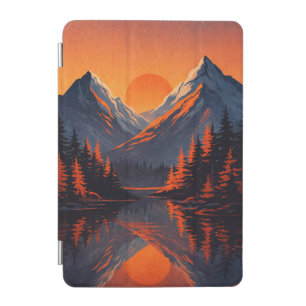 Mountain Sunset Reflection Fiery Orange Sky iPad Mini Cover