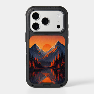 Mountain Sunset Reflection Fiery Orange Sky iPhone 17 Pro Case