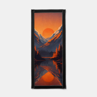 Mountain Sunset Reflection Fiery Orange Sky  Pennant