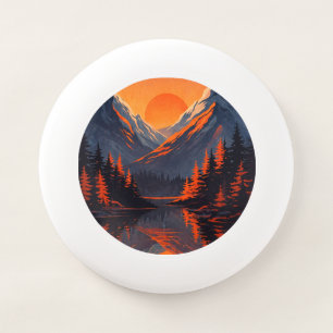 Mountain Sunset Reflection Fiery Orange Sky Wham-O Frisbee