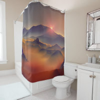 Mountain Sunset Shower Curtain