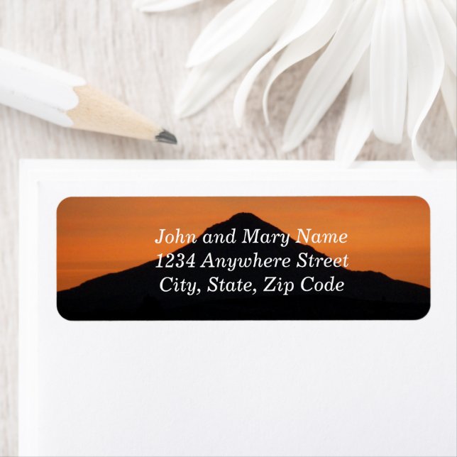 Mountain Sunset Silhouette Return Address Label (Insitu)