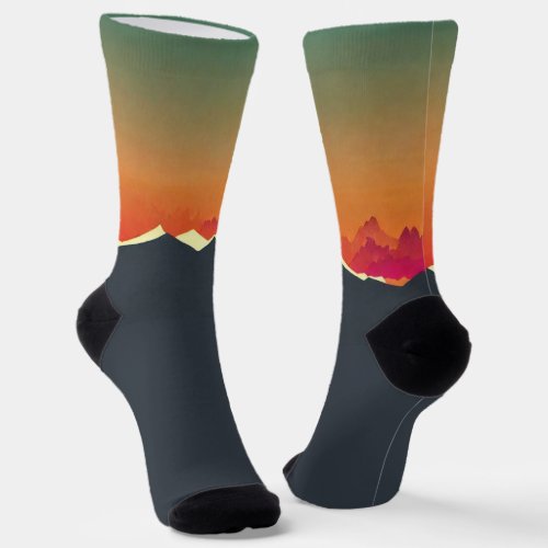 Mountain Sunset Socks