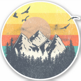 Mountain sunset sticker