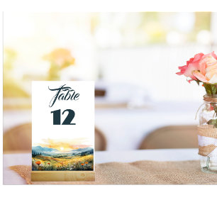 Mountain Sunset Table Number