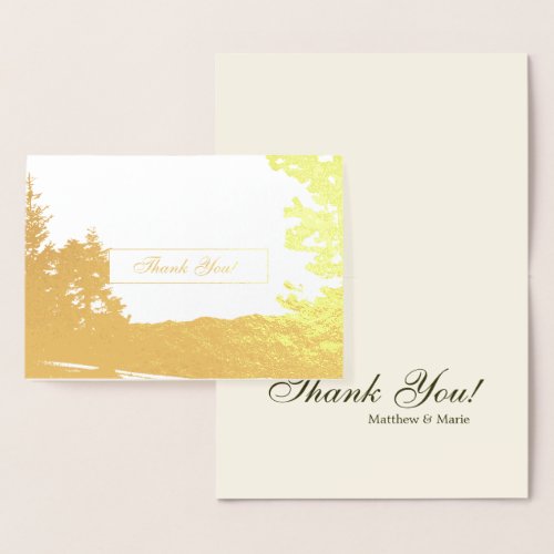 Mountain Sunset Thank You Foil Card