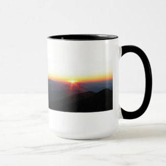 Mountain Sunset w/shimmering rays / J Muir Mug