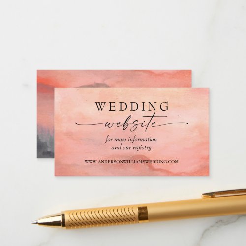 Mountain Sunset Wedding Website Rustic  Enclosure Card