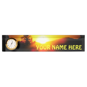 Mountain Sunset with your name Desk Name Plate