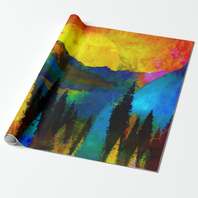 Mountain sunset  wrapping paper (Unrolled)