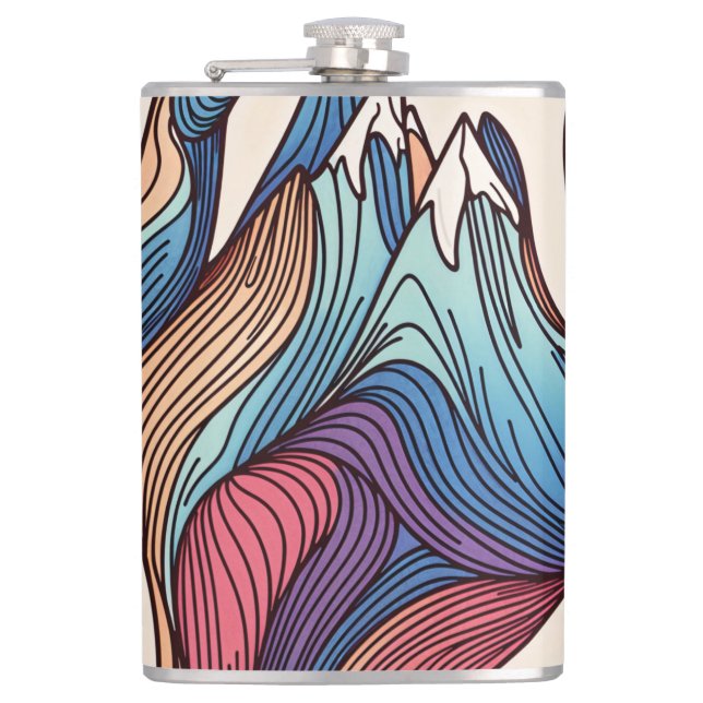 Mountain Surreal Escape  Flask (Front)