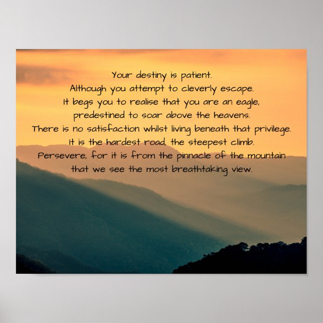 Mountain Themed Inspirational Poetry Poster (Front)