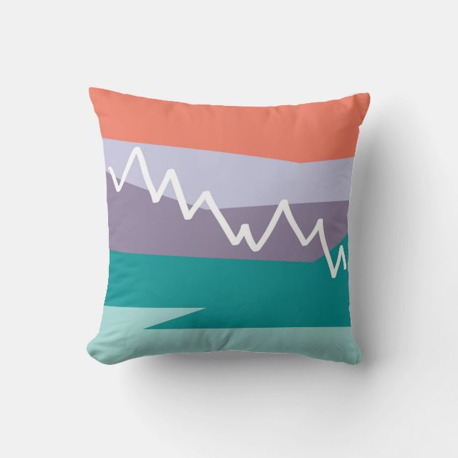 Mountain Throw Pillow with Solid Tropic Back (Front)