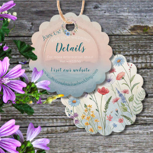 Mountain Thyme Wildflower Wedding Detail Card Favor Tags