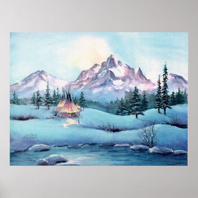 MOUNTAIN TIPIS by SHARON SHARPE Poster (Front)