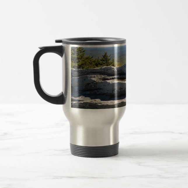 Mountain Top Boulders With Scenic View Travel Mug (Left)