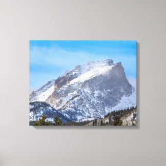 Mountain Top Snowy Sunny Day Canvas Print