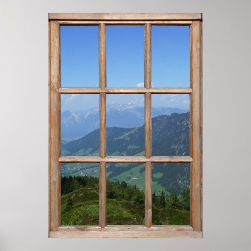 Mountain Top View from a Window Poster