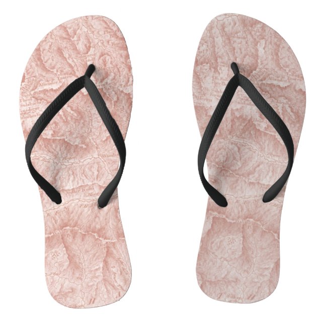Mountain Topographic Map Flip Flops (Footbed)