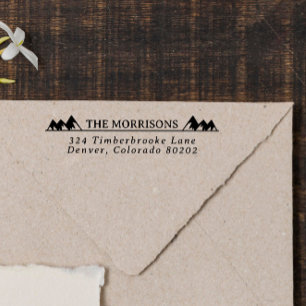 Mountain Tops Rustic Name & Return Address Self-inking Stamp