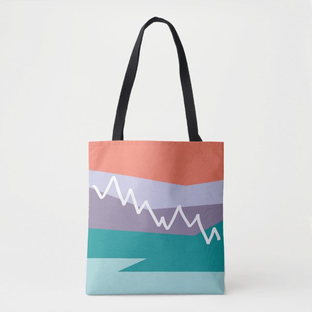 Mountain Tote with Solid Coral Back Bag (Front)