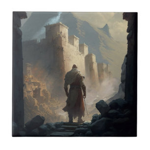 Mountain Town Siege Ceramic Tile