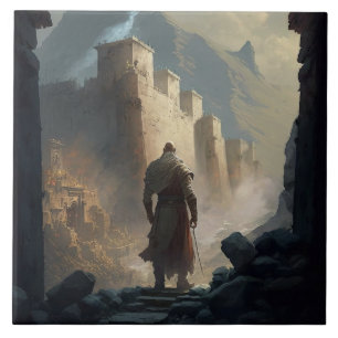 Mountain Town Siege Ceramic Tile