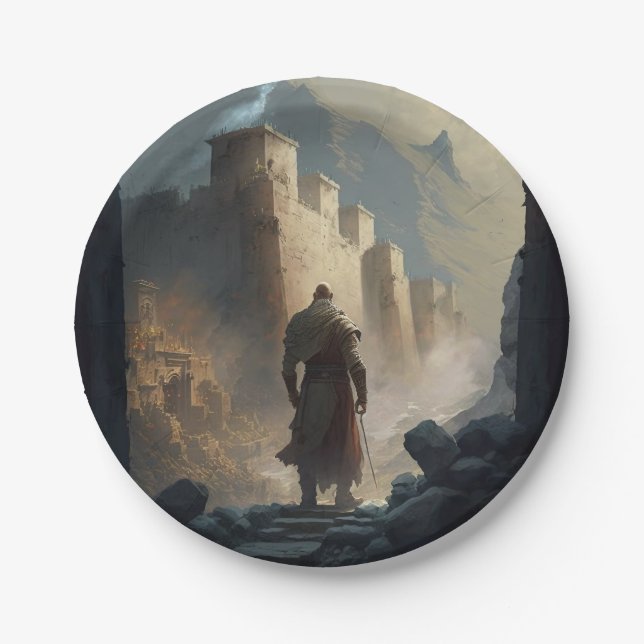 Mountain Town Siege Paper Plates (Front)