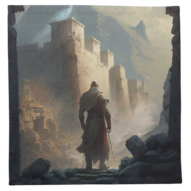 Mountain town victory cloth napkin (Front)