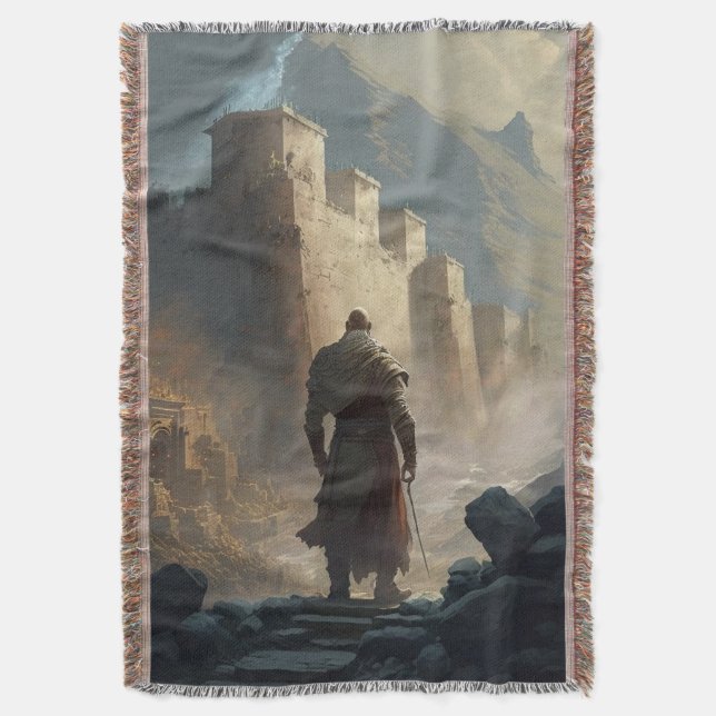 Mountain town victory throw blanket (Front Vertical)