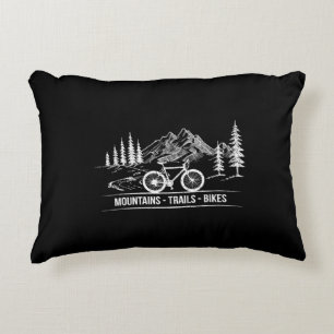Mountain Trail Bikes - Cyclist Bike Rider Bicycle  Accent Pillow