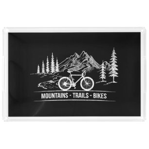 Mountain Trail Bikes - Cyclist Bike Rider Bicycle Acrylic Tray
