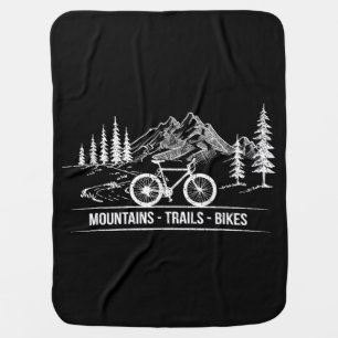 Mountain Trail Bikes - Cyclist Bike Rider Bicycle Baby Blanket