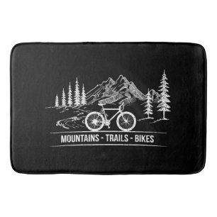 Mountain Trail Bikes - Cyclist Bike Rider Bicycle Bath Mat