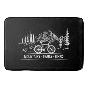 Mountain Trail Bikes - Cyclist Bike Rider Bicycle Bath Mat