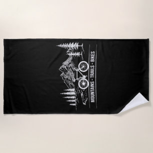 Mountain Trail Bikes - Cyclist Bike Rider Bicycle Beach Towel