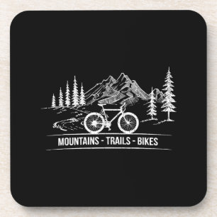 Mountain Trail Bikes - Cyclist Bike Rider Bicycle Beverage Coaster