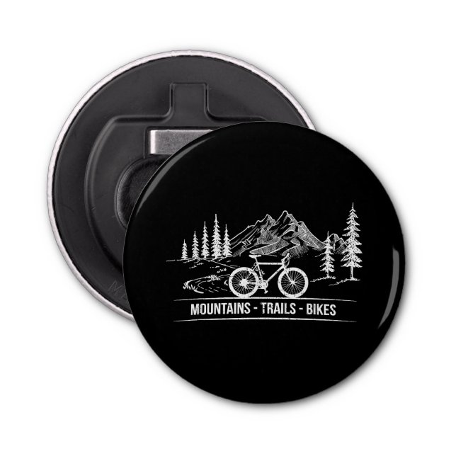 Mountain Trail Bikes - Cyclist Bike Rider Bicycle  Bottle Opener (Front)