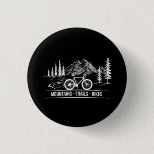 Mountain Trail Bikes - Cyclist Bike Rider Bicycle Button