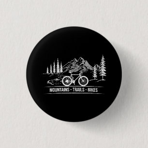 Mountain Trail Bikes - Cyclist Bike Rider Bicycle Button