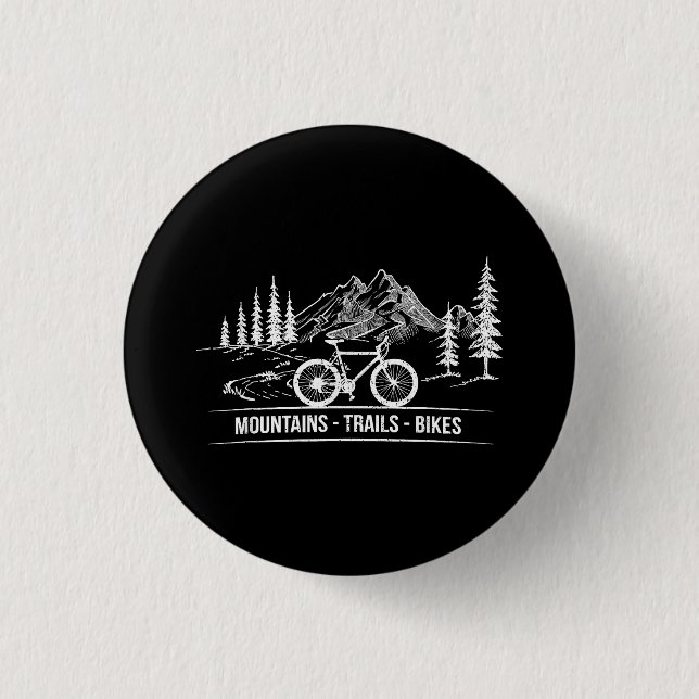 Mountain Trail Bikes - Cyclist Bike Rider Bicycle  Button (Front)